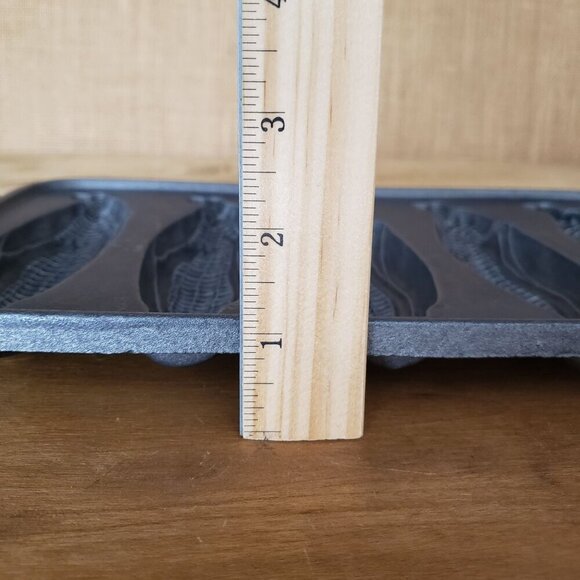 Vtg 1984 John Wright Cast Iron 5 Ear Cornbread Baking Pan Mold Rustic Farmhouse - Picture 7 of 12